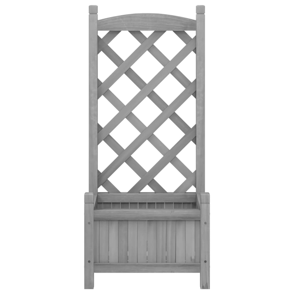 vidaXL Jardinieră cu spalier, gri, lemn masiv de brad vidaXL Jardinieră cu spalier, gri, lemn masiv de brad