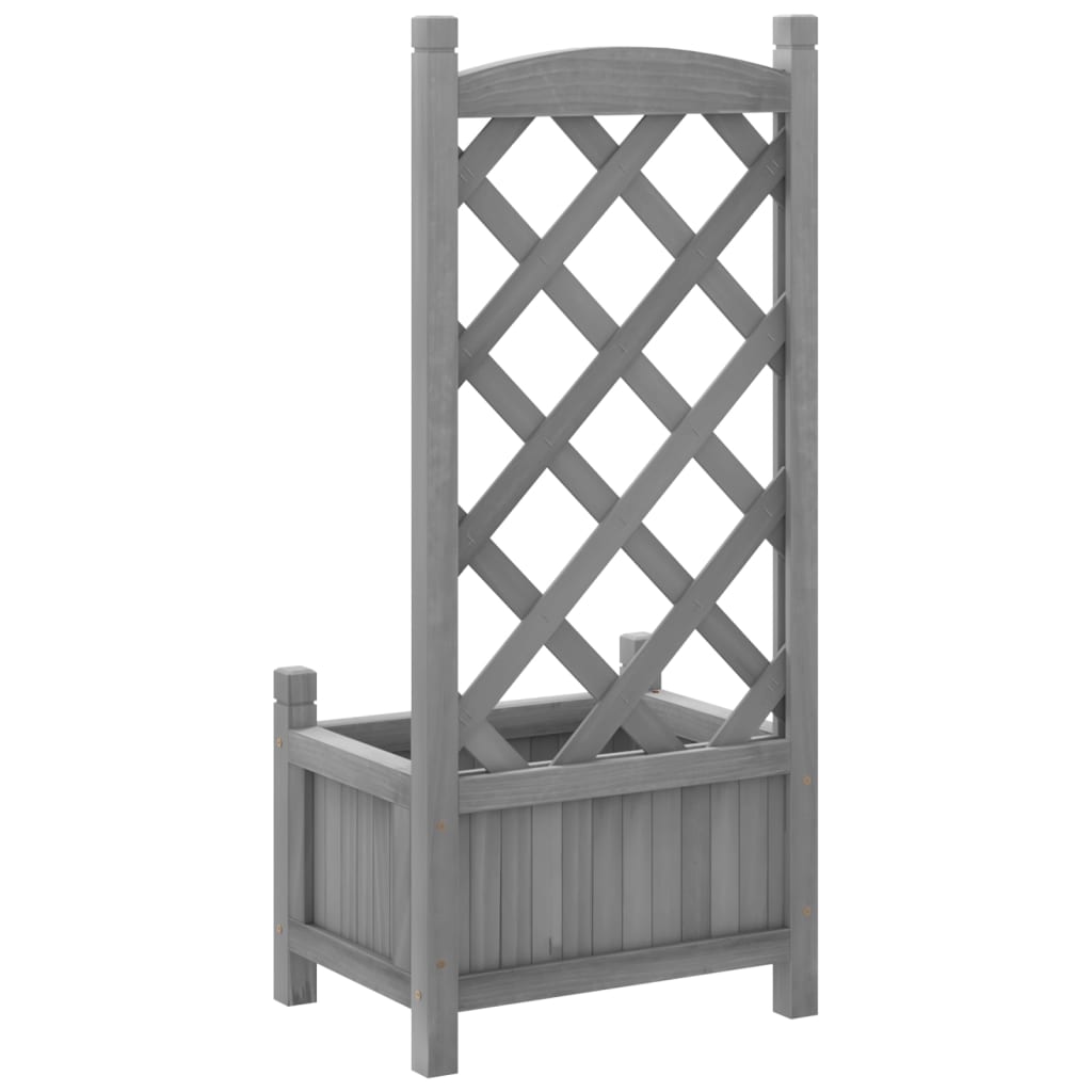 vidaXL Jardinieră cu spalier, gri, lemn masiv de brad vidaXL Jardinieră cu spalier, gri, lemn masiv de brad