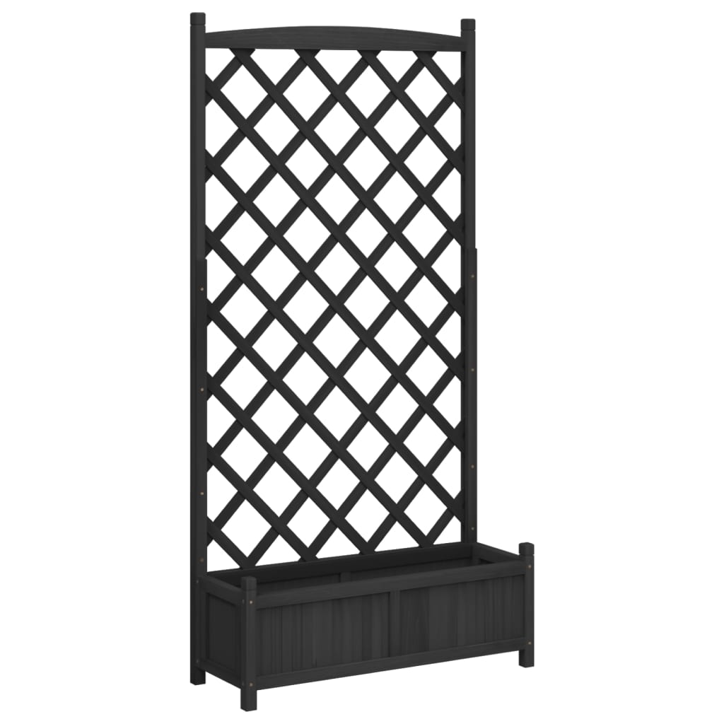 vidaXL Jardinieră cu spalier, negru, lemn masiv de brad vidaXL Jardinieră cu spalier, negru, lemn masiv de brad