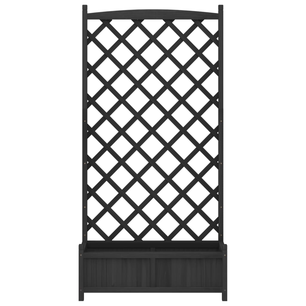 vidaXL Jardinieră cu spalier, negru, lemn masiv de brad vidaXL Jardinieră cu spalier, negru, lemn masiv de brad
