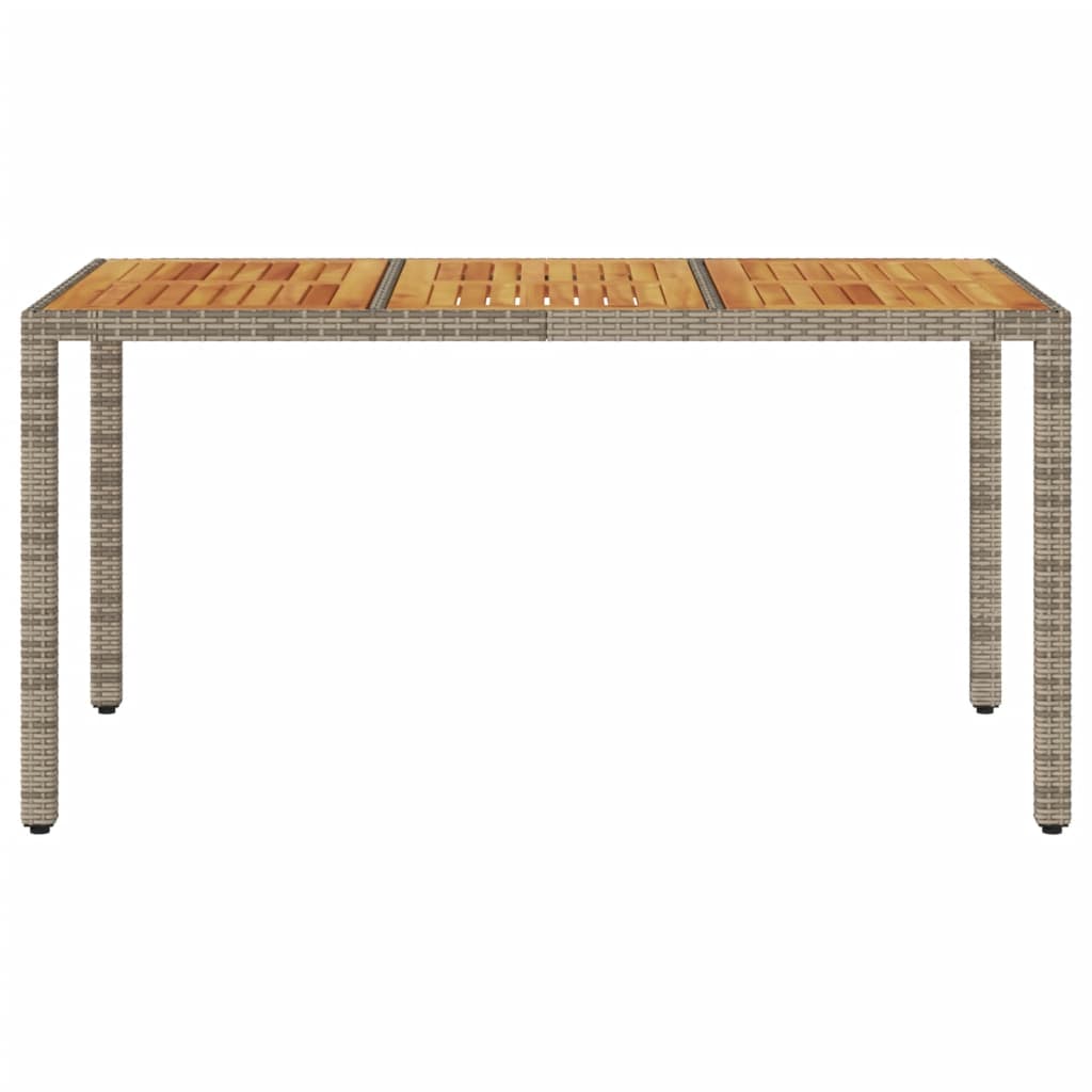 vidaXL Masă grădină, blat din lemn acacia gri 150x90x75 cm poliratan