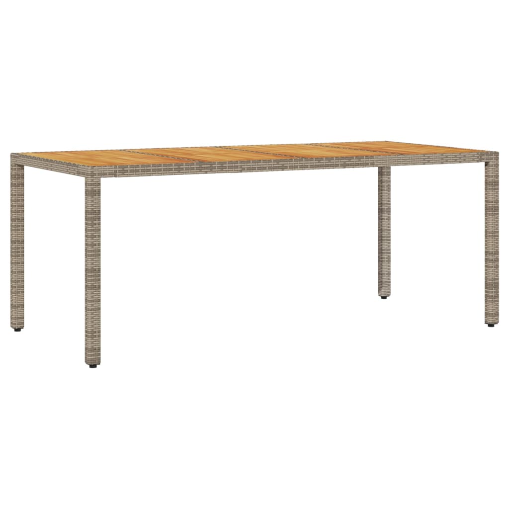 vidaXL Masă grădină, blat din lemn acacia gri 190x90x75 cm poliratan vidaXL Masă grădină, blat din lemn acacia gri 190x90x75 cm poliratan