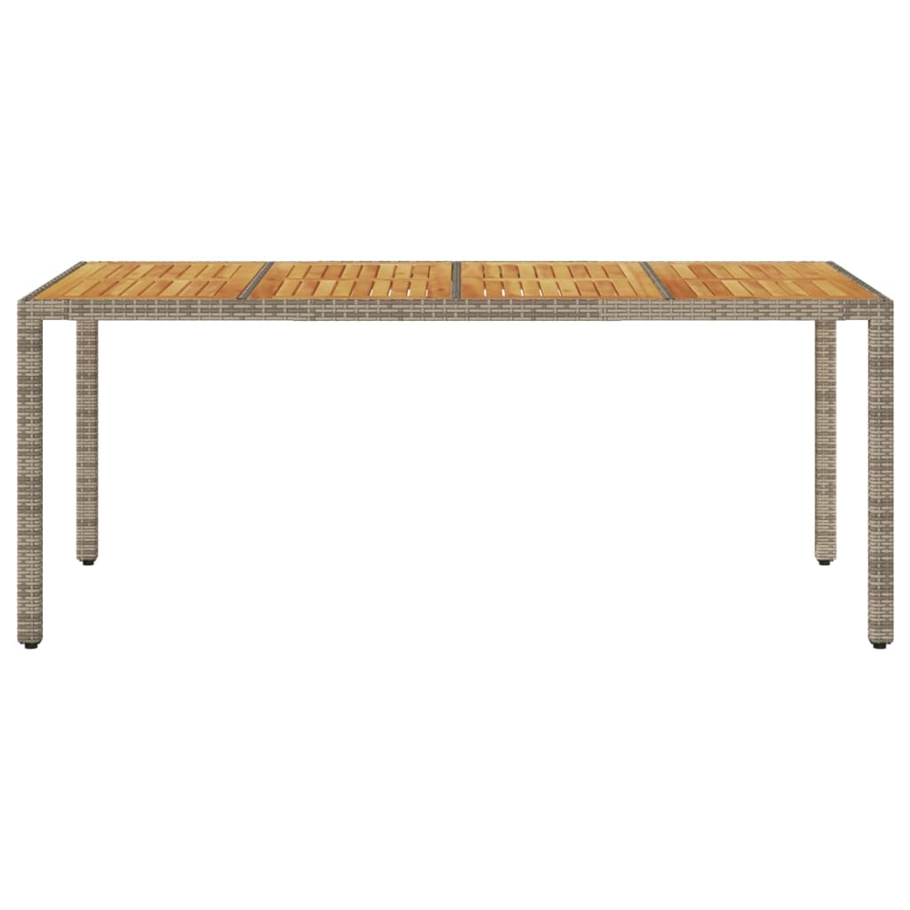 vidaXL Masă grădină, blat din lemn acacia gri 190x90x75 cm poliratan vidaXL Masă grădină, blat din lemn acacia gri 190x90x75 cm poliratan