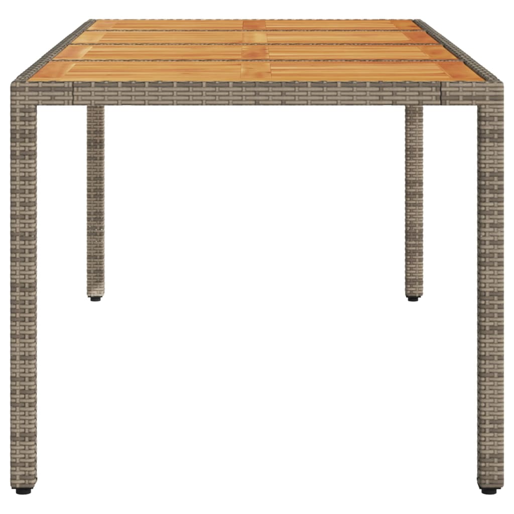 vidaXL Masă grădină, blat din lemn acacia gri 190x90x75 cm poliratan vidaXL Masă grădină, blat din lemn acacia gri 190x90x75 cm poliratan
