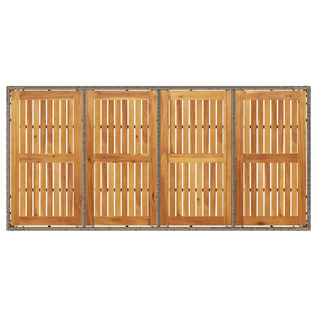 vidaXL Masă grădină, blat din lemn acacia gri 190x90x75 cm poliratan vidaXL Masă grădină, blat din lemn acacia gri 190x90x75 cm poliratan