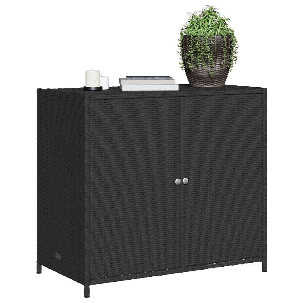 vidaXL Dulap depozitare de grădină, negru, 83x45x76 cm, poliratan vidaXL Dulap depozitare de grădină, negru, 83x45x76 cm, poliratan