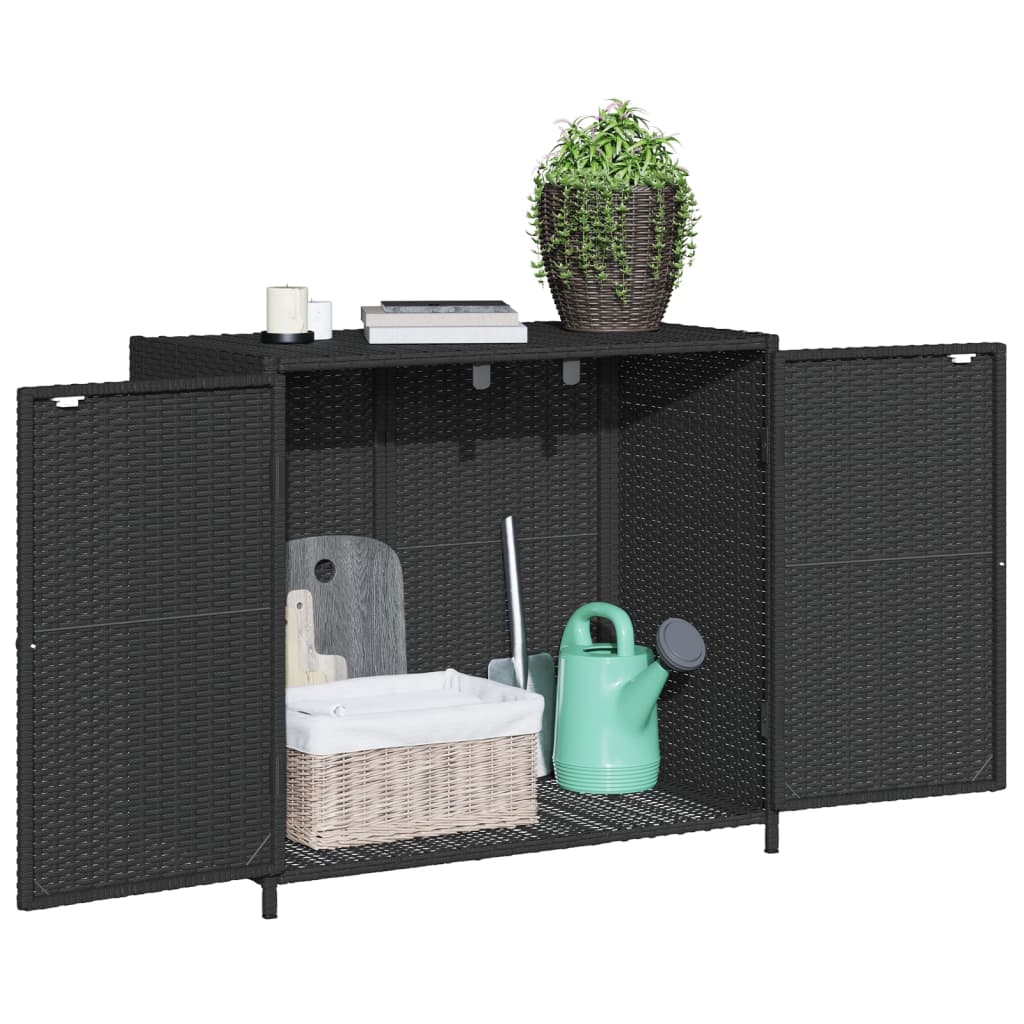 vidaXL Dulap depozitare de grădină, negru, 83x45x76 cm, poliratan vidaXL Dulap depozitare de grădină, negru, 83x45x76 cm, poliratan