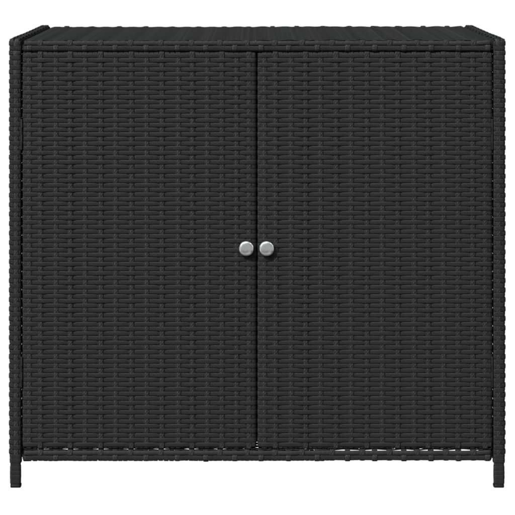 vidaXL Dulap depozitare de grădină, negru, 83x45x76 cm, poliratan vidaXL Dulap depozitare de grădină, negru, 83x45x76 cm, poliratan