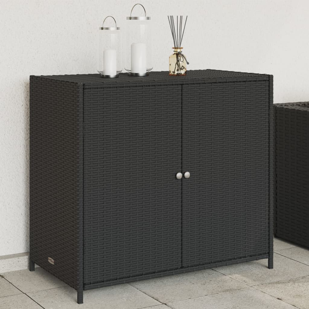 vidaXL Dulap depozitare de grădină, negru, 83x45x76 cm, poliratan vidaXL Dulap depozitare de grădină, negru, 83x45x76 cm, poliratan