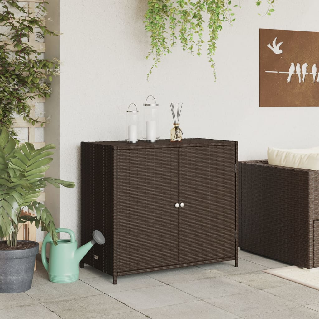 vidaXL Dulap depozitare de grădină, maro, 83x45x76 cm, poliratan vidaXL Dulap depozitare de grădină, maro, 83x45x76 cm, poliratan