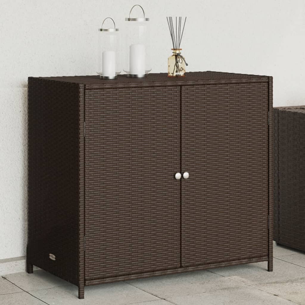 vidaXL Dulap depozitare de grădină, maro, 83x45x76 cm, poliratan vidaXL Dulap depozitare de grădină, maro, 83x45x76 cm, poliratan