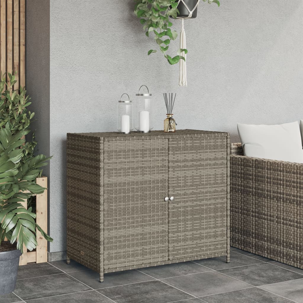 vidaXL Dulap depozitare de grădină, gri, 83x45x76 cm, poliratan vidaXL Dulap depozitare de grădină, gri, 83x45x76 cm, poliratan