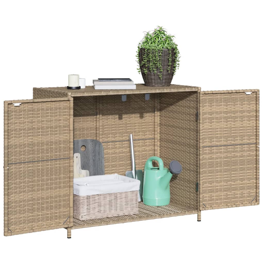 vidaXL Dulap depozitare de grădină, bej, 83x45x76 cm, poliratan vidaXL Dulap depozitare de grădină, bej, 83x45x76 cm, poliratan