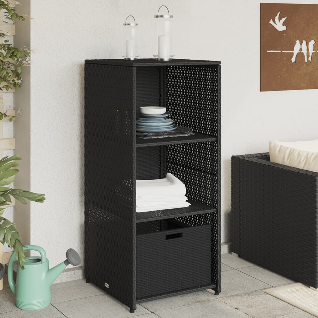 vidaXL Dulap depozitare de grădină, negru, 50x55x115 cm, poliratan vidaXL Dulap depozitare de grădină, negru, 50x55x115 cm, poliratan