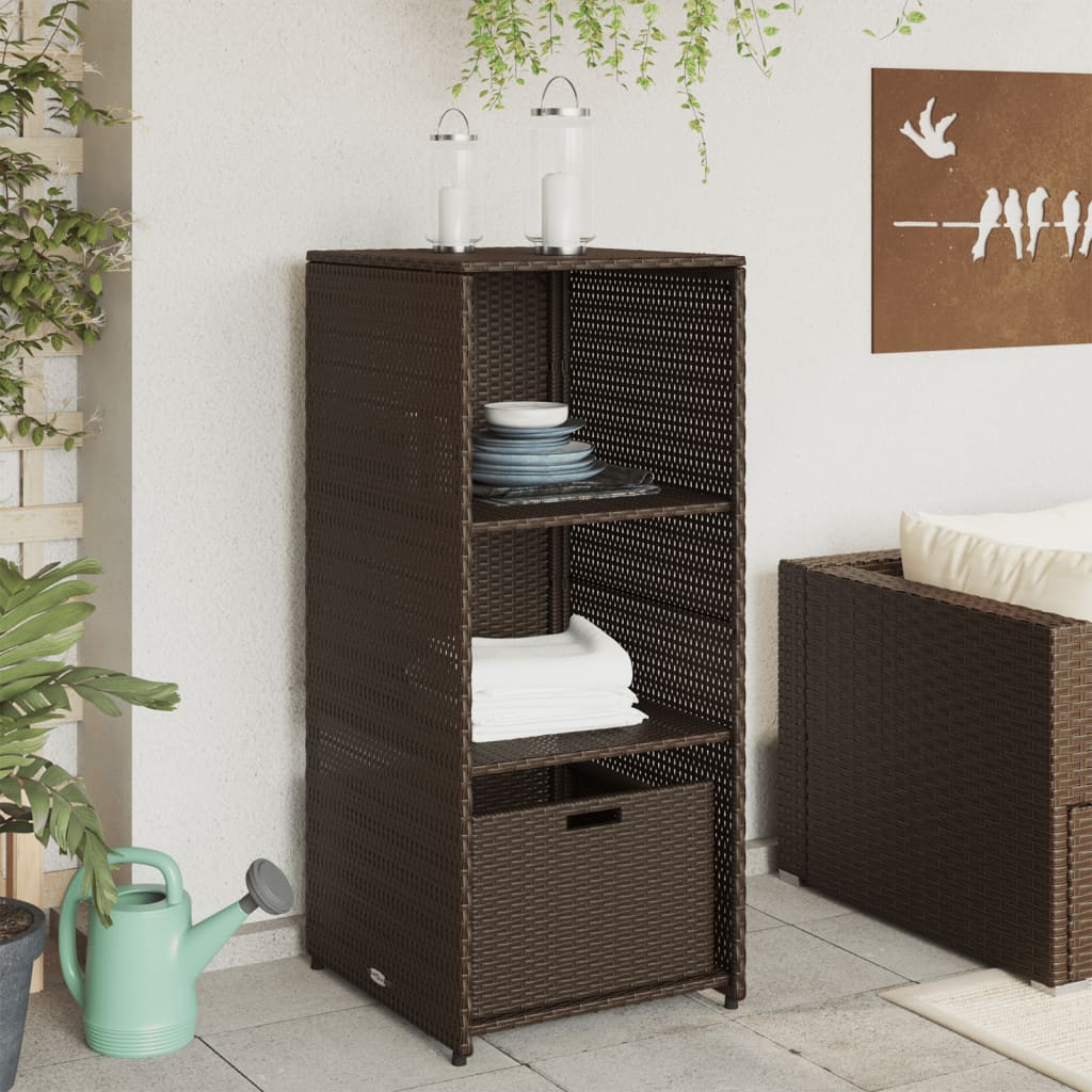 vidaXL Dulap depozitare de grădină, maro, 50x55x115 cm, poliratan vidaXL Dulap depozitare de grădină, maro, 50x55x115 cm, poliratan