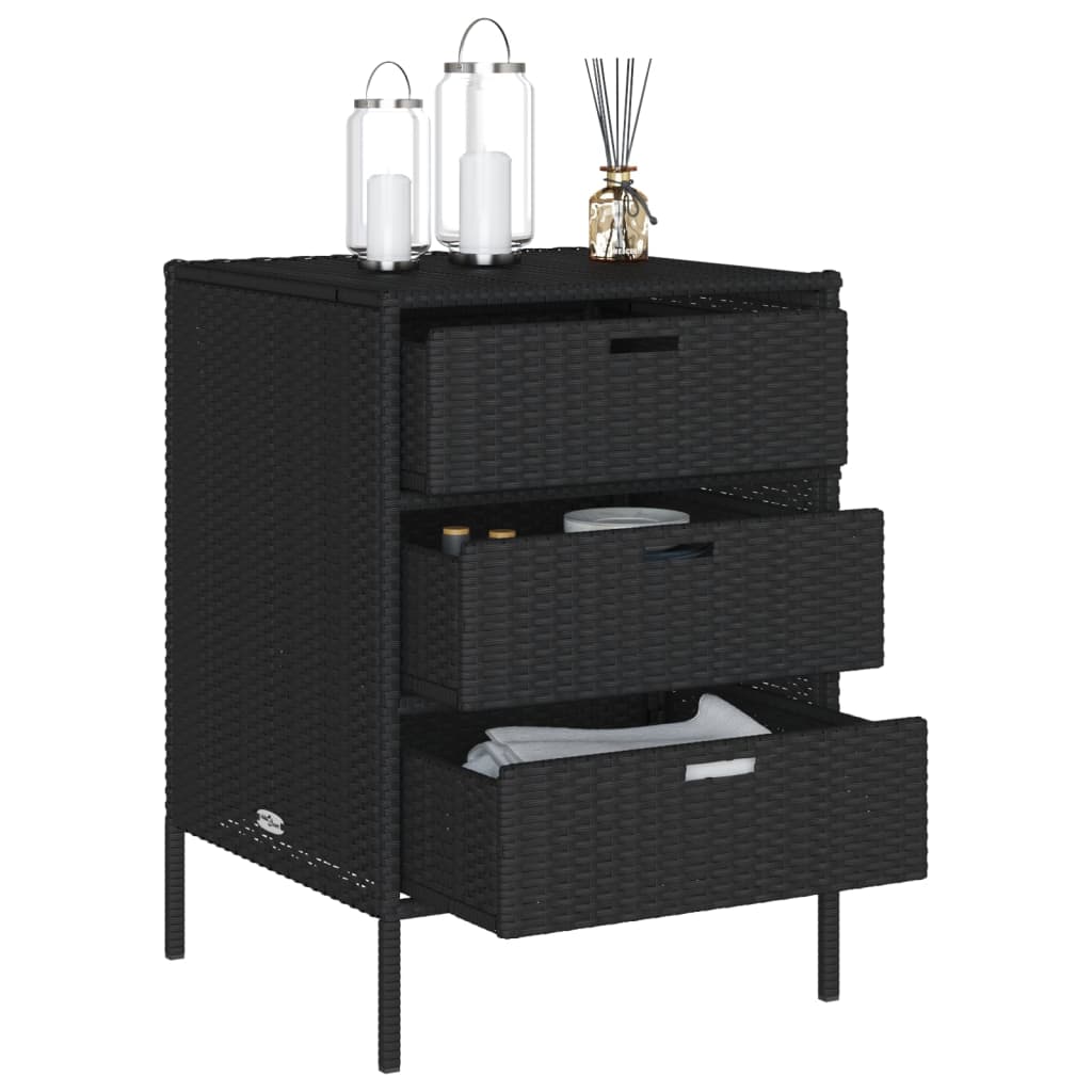 vidaXL Dulap depozitare de grădină, negru, 55x59x80 cm, poliratan vidaXL Dulap depozitare de grădină, negru, 55x59x80 cm, poliratan