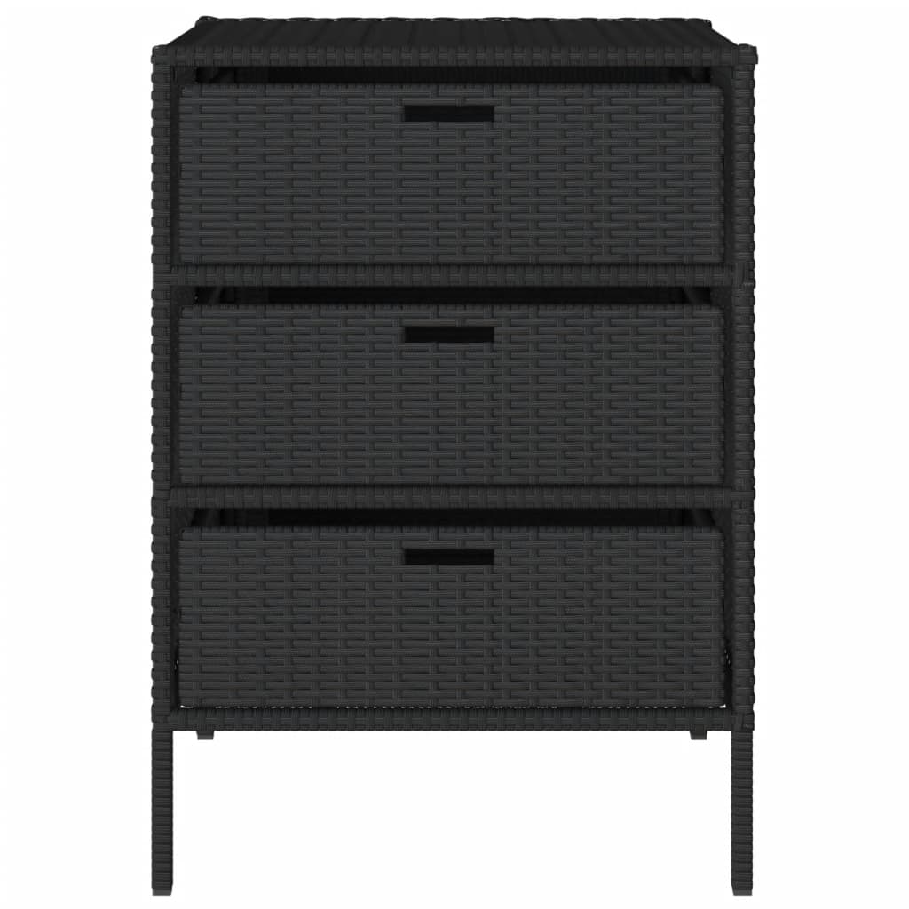 vidaXL Dulap depozitare de grădină, negru, 55x59x80 cm, poliratan vidaXL Dulap depozitare de grădină, negru, 55x59x80 cm, poliratan