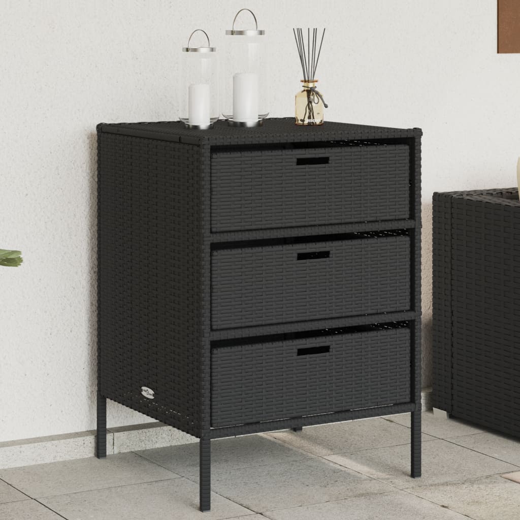 vidaXL Dulap depozitare de grădină, negru, 55x59x80 cm, poliratan vidaXL Dulap depozitare de grădină, negru, 55x59x80 cm, poliratan