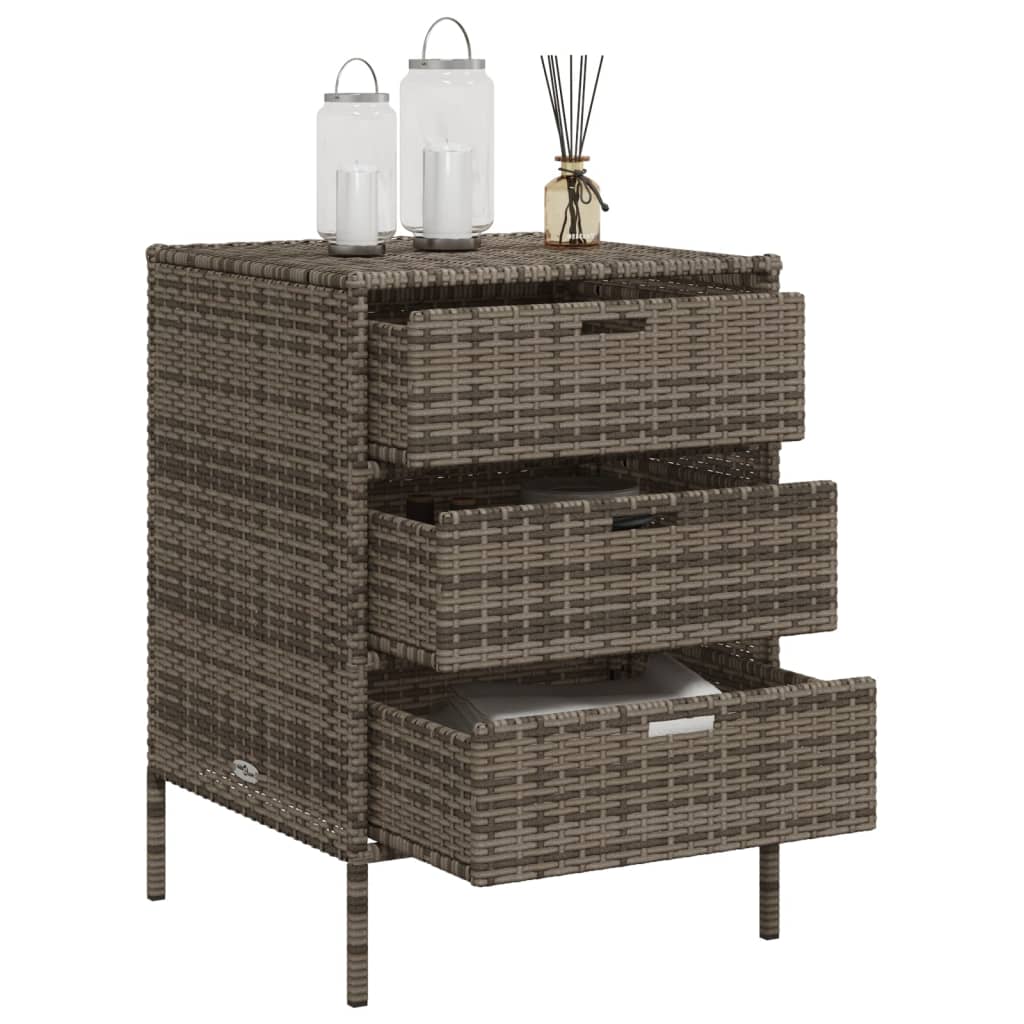 vidaXL Dulap depozitare de grădină, gri, 55x59x80 cm, poliratan vidaXL Dulap depozitare de grădină, gri, 55x59x80 cm, poliratan