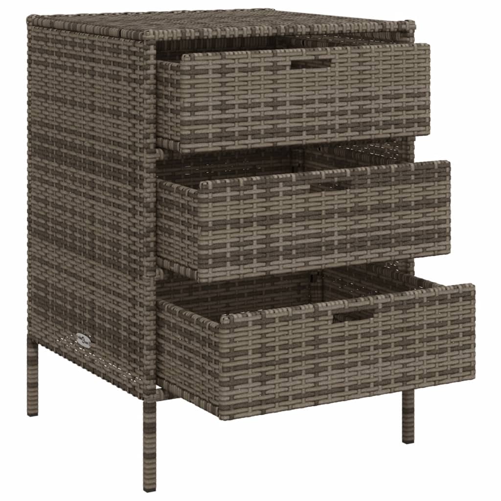vidaXL Dulap depozitare de grădină, gri, 55x59x80 cm, poliratan vidaXL Dulap depozitare de grădină, gri, 55x59x80 cm, poliratan