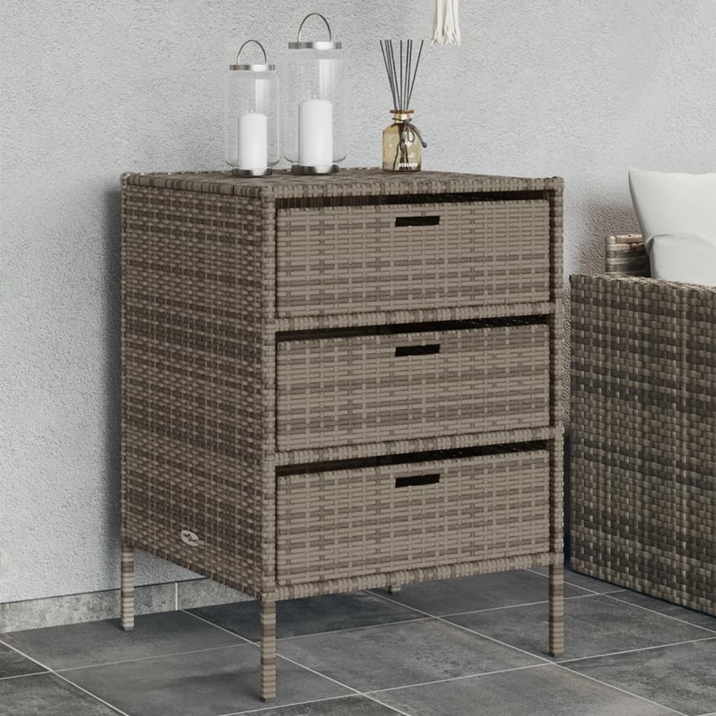 vidaXL Dulap depozitare de grădină, gri, 55x59x80 cm, poliratan vidaXL Dulap depozitare de grădină, gri, 55x59x80 cm, poliratan