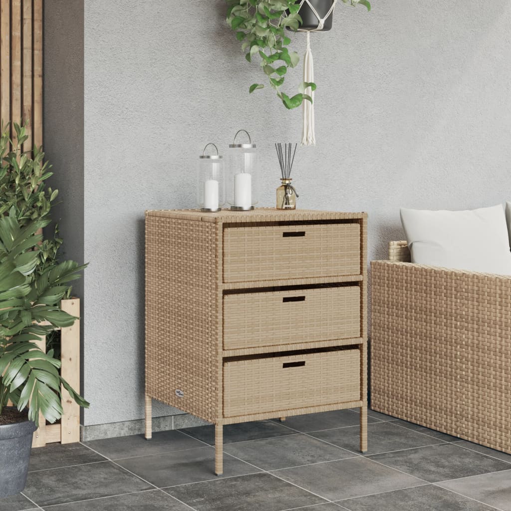 vidaXL Dulap depozitare de grădină, bej, 55x59x80 cm, poliratan vidaXL Dulap depozitare de grădină, bej, 55x59x80 cm, poliratan