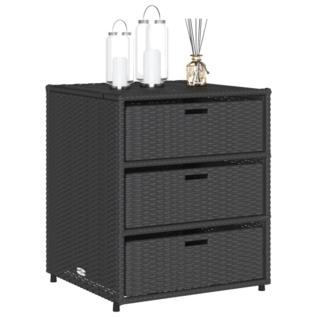 vidaXL Dulap depozitare de grădină, negru, 55x59x69 cm, poliratan vidaXL Dulap depozitare de grădină, negru, 55x59x69 cm, poliratan