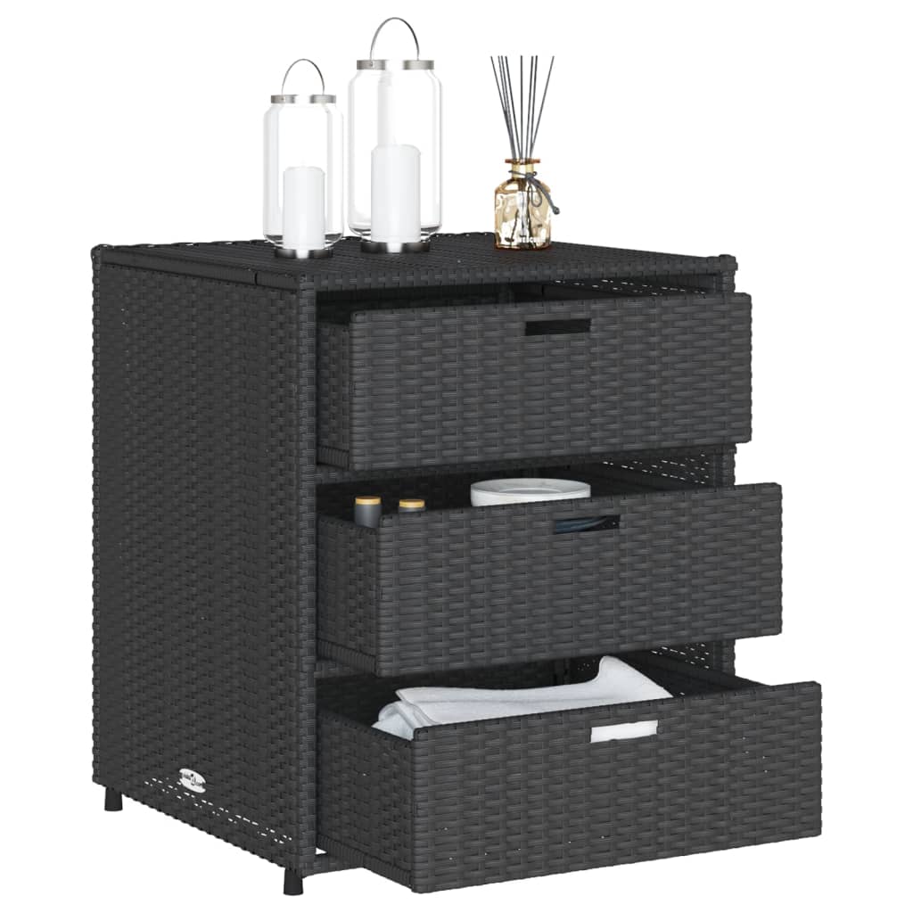 vidaXL Dulap depozitare de grădină, negru, 55x59x69 cm, poliratan vidaXL Dulap depozitare de grădină, negru, 55x59x69 cm, poliratan