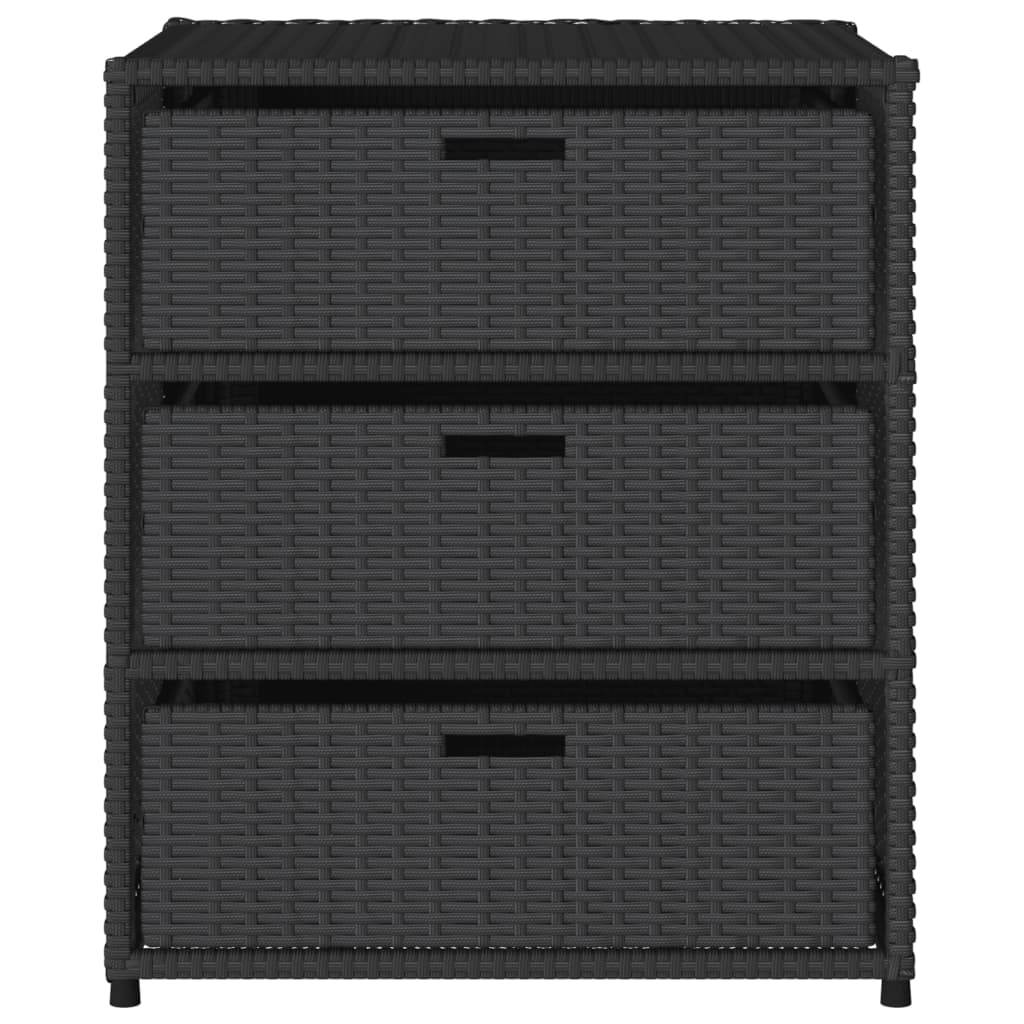 vidaXL Dulap depozitare de grădină, negru, 55x59x69 cm, poliratan vidaXL Dulap depozitare de grădină, negru, 55x59x69 cm, poliratan