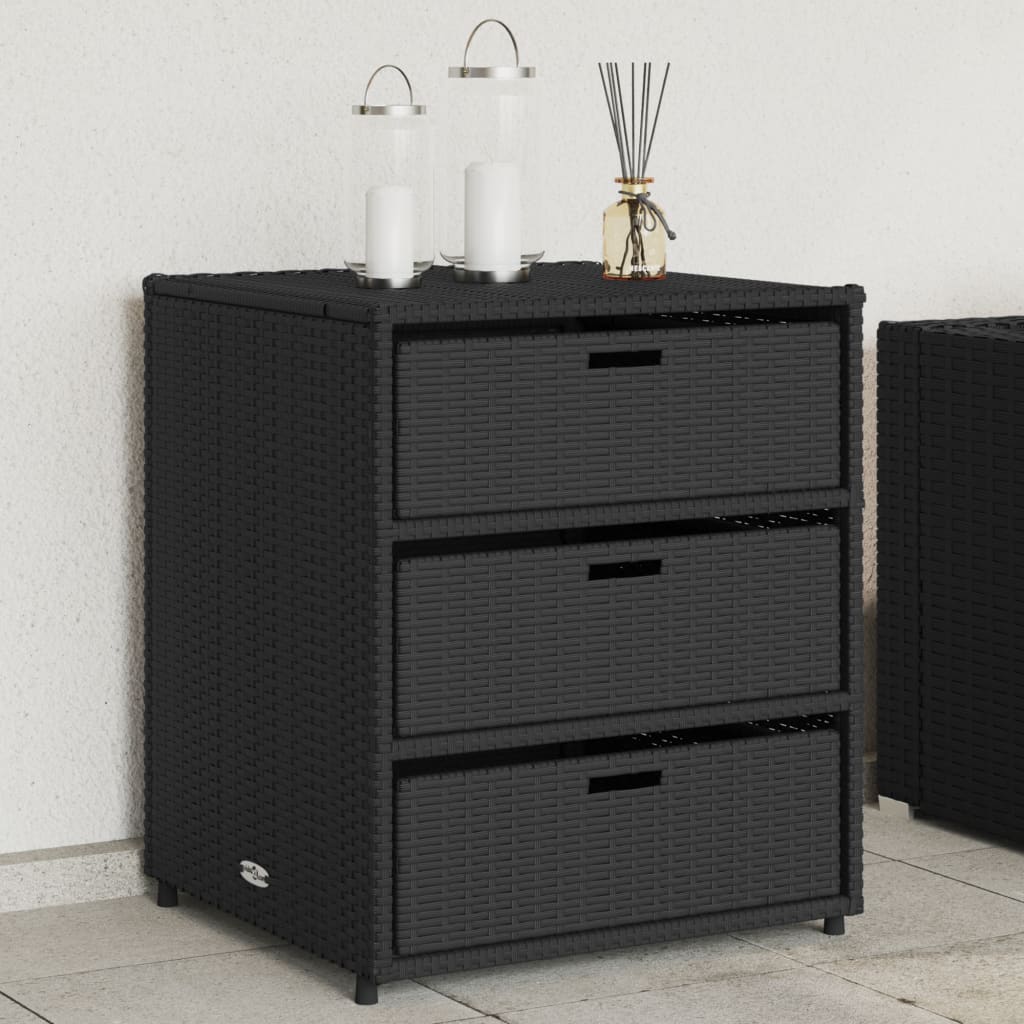 vidaXL Dulap depozitare de grădină, negru, 55x59x69 cm, poliratan vidaXL Dulap depozitare de grădină, negru, 55x59x69 cm, poliratan