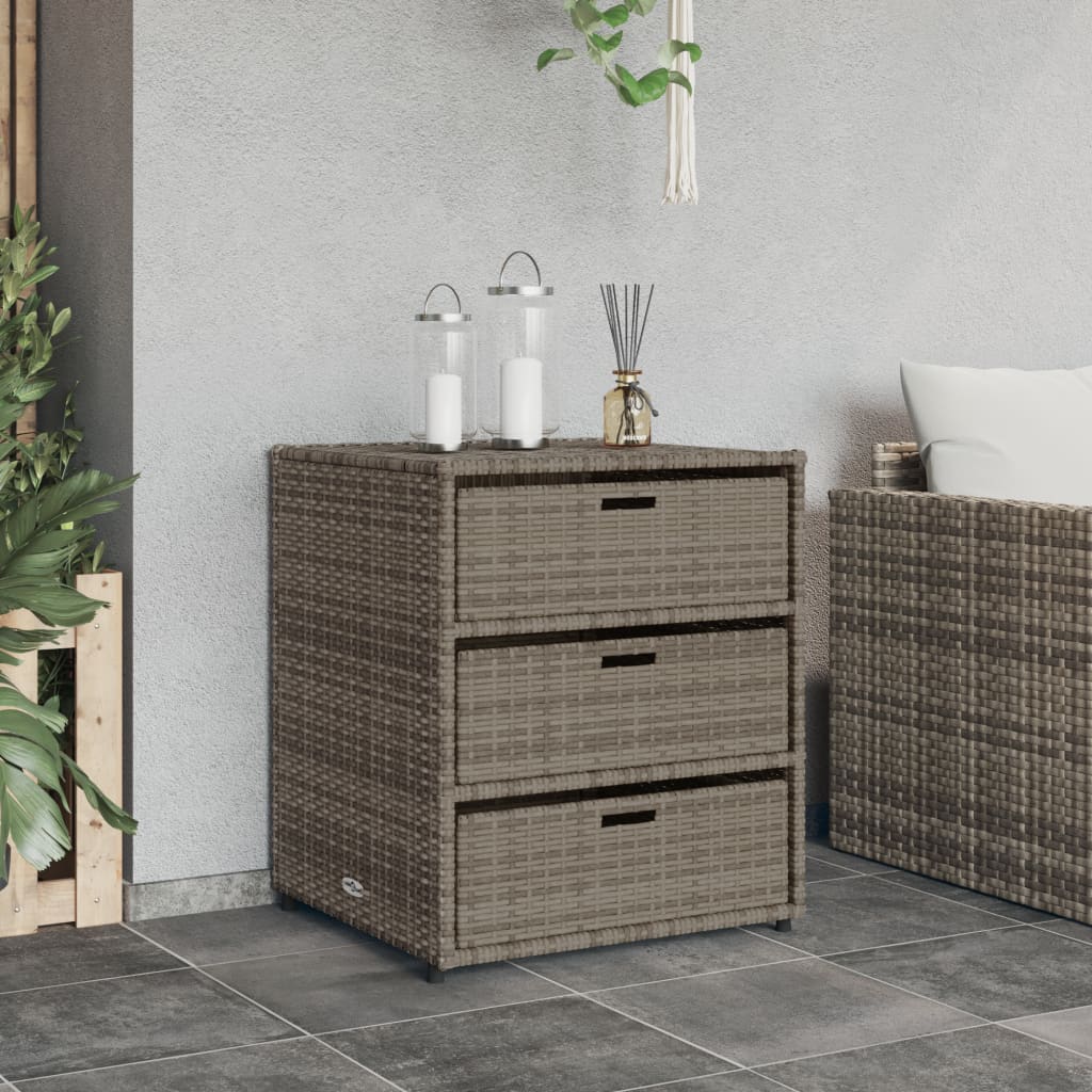 vidaXL Dulap depozitare de grădină, gri, 55x59x69 cm, poliratan vidaXL Dulap depozitare de grădină, gri, 55x59x69 cm, poliratan