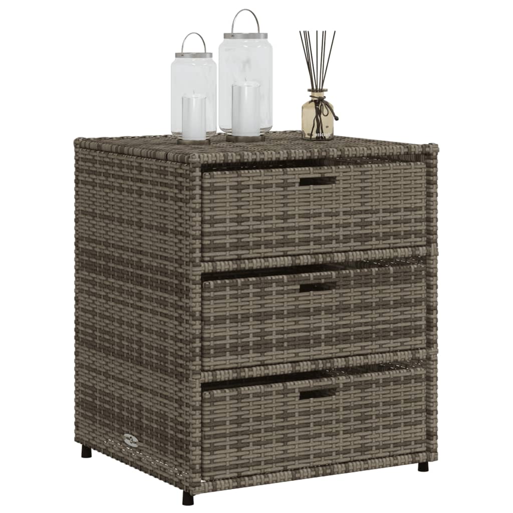 vidaXL Dulap depozitare de grădină, gri, 55x59x69 cm, poliratan vidaXL Dulap depozitare de grădină, gri, 55x59x69 cm, poliratan