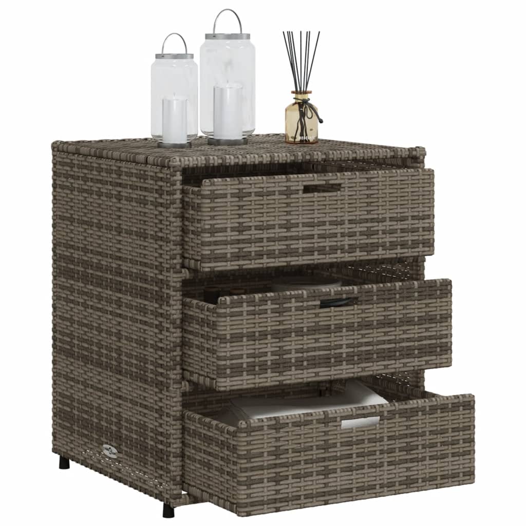 vidaXL Dulap depozitare de grădină, gri, 55x59x69 cm, poliratan vidaXL Dulap depozitare de grădină, gri, 55x59x69 cm, poliratan
