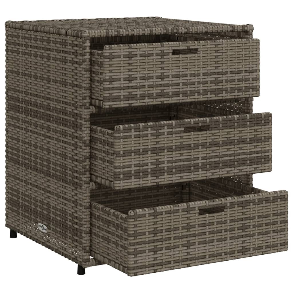vidaXL Dulap depozitare de grădină, gri, 55x59x69 cm, poliratan vidaXL Dulap depozitare de grădină, gri, 55x59x69 cm, poliratan