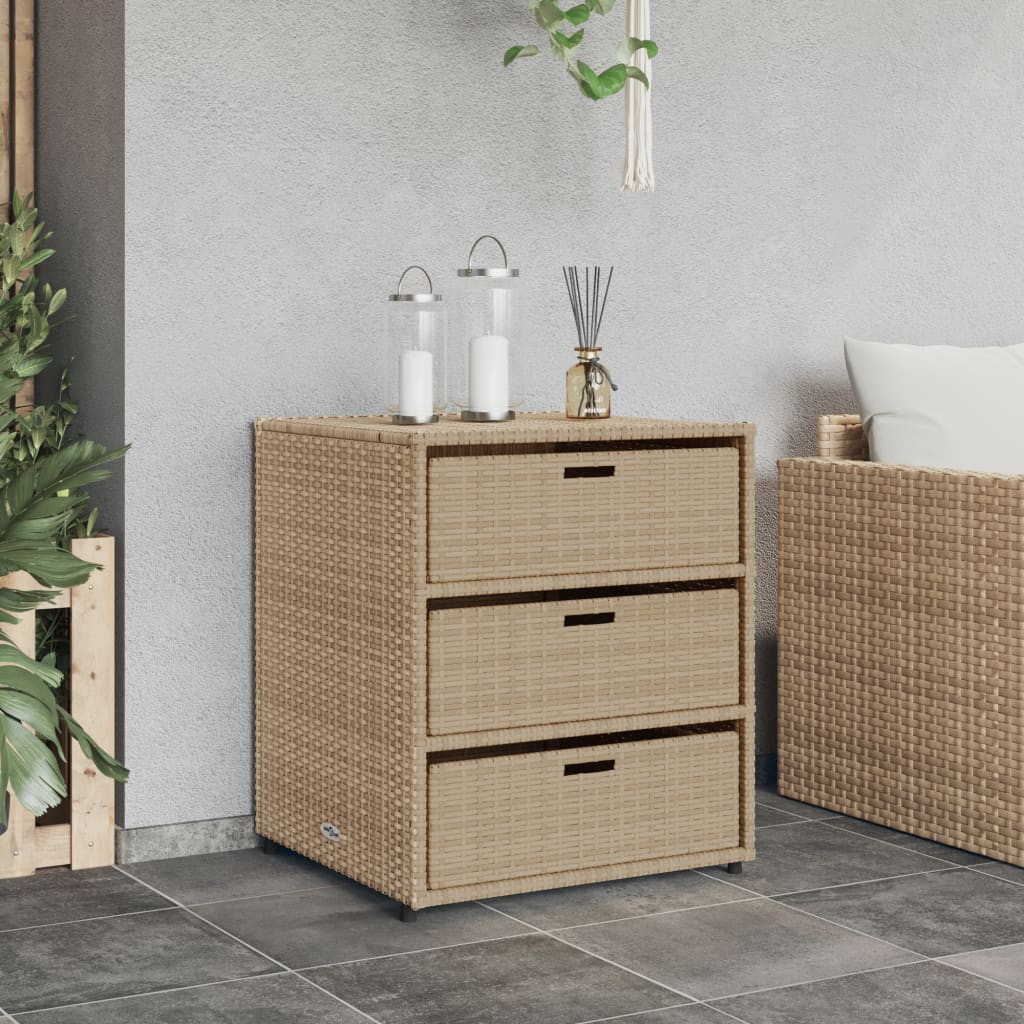 vidaXL Dulap depozitare de grădină, bej, 55x59x69 cm, poliratan vidaXL Dulap depozitare de grădină, bej, 55x59x69 cm, poliratan