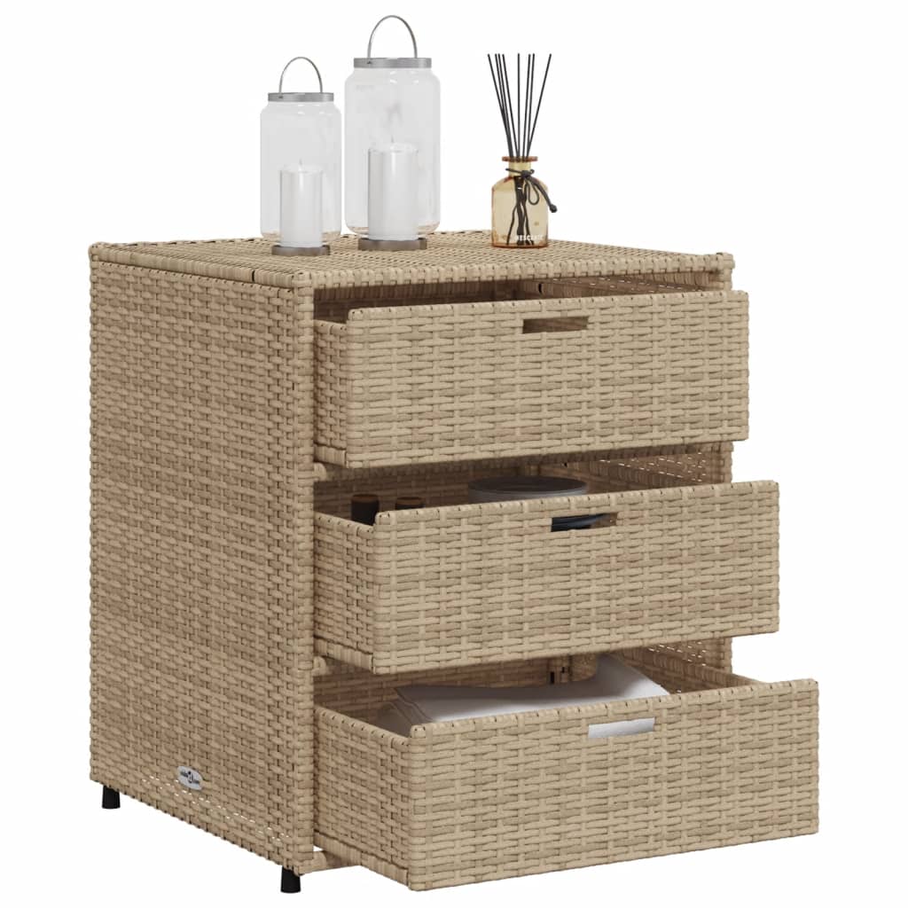 vidaXL Dulap depozitare de grădină, bej, 55x59x69 cm, poliratan vidaXL Dulap depozitare de grădină, bej, 55x59x69 cm, poliratan