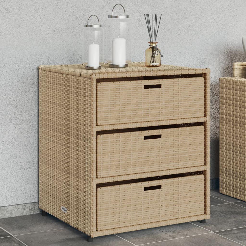 vidaXL Dulap depozitare de grădină, bej, 55x59x69 cm, poliratan vidaXL Dulap depozitare de grădină, bej, 55x59x69 cm, poliratan