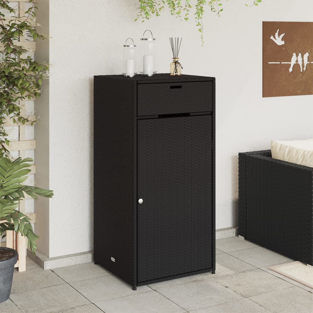 vidaXL Dulap depozitare de grădină, negru, 55x55x111 cm, poliratan vidaXL Dulap depozitare de grădină, negru, 55x55x111 cm, poliratan
