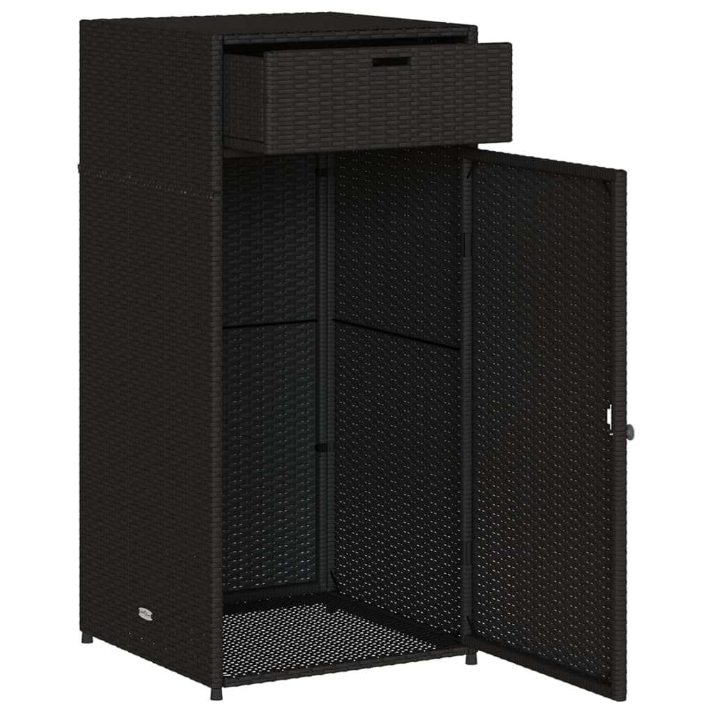 vidaXL Dulap depozitare de grădină, negru, 55x55x111 cm, poliratan vidaXL Dulap depozitare de grădină, negru, 55x55x111 cm, poliratan