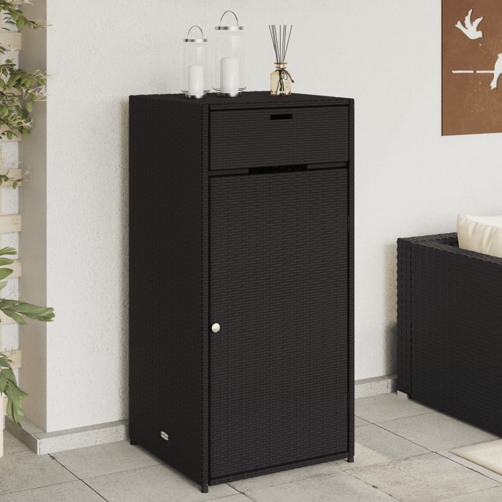 vidaXL Dulap depozitare de grădină, negru, 55x55x111 cm, poliratan vidaXL Dulap depozitare de grădină, negru, 55x55x111 cm, poliratan