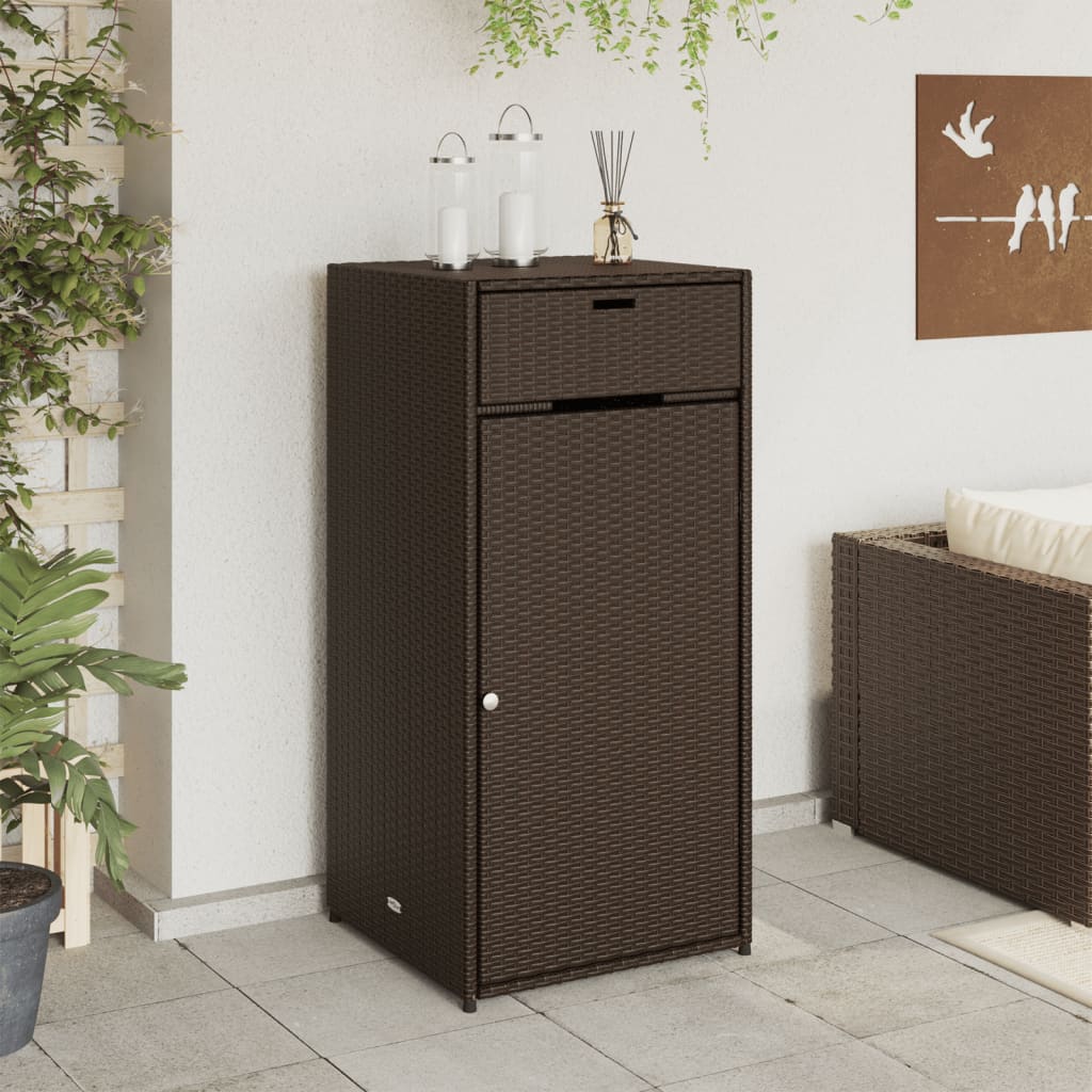 vidaXL Dulap depozitare de grădină, maro, 55x55x111 cm, poliratan vidaXL Dulap depozitare de grădină, maro, 55x55x111 cm, poliratan