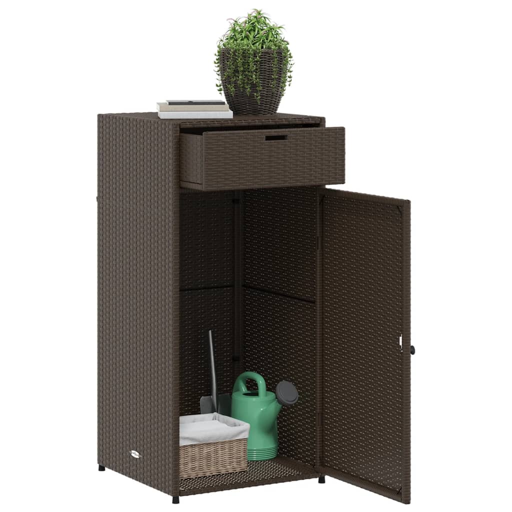 vidaXL Dulap depozitare de grădină, maro, 55x55x111 cm, poliratan vidaXL Dulap depozitare de grădină, maro, 55x55x111 cm, poliratan