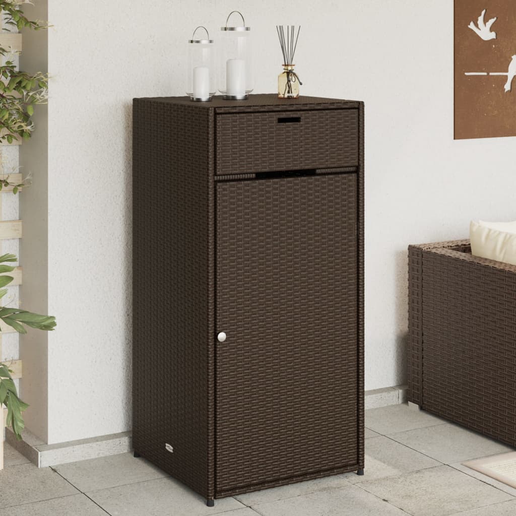 vidaXL Dulap depozitare de grădină, maro, 55x55x111 cm, poliratan vidaXL Dulap depozitare de grădină, maro, 55x55x111 cm, poliratan