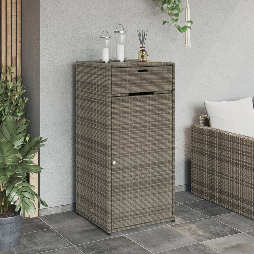 vidaXL Dulap depozitare de grădină, gri, 55x55x111 cm, poliratan vidaXL Dulap depozitare de grădină, gri, 55x55x111 cm, poliratan