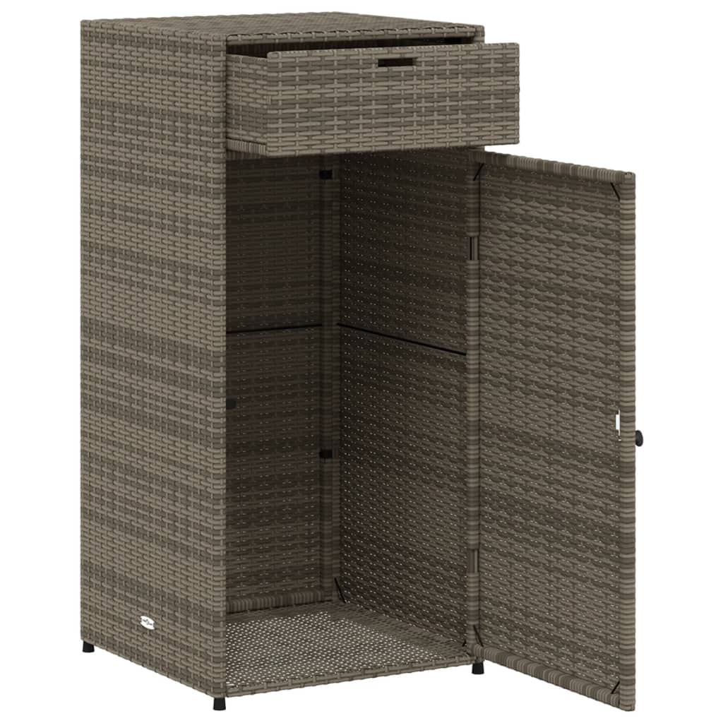 vidaXL Dulap depozitare de grădină, gri, 55x55x111 cm, poliratan vidaXL Dulap depozitare de grădină, gri, 55x55x111 cm, poliratan