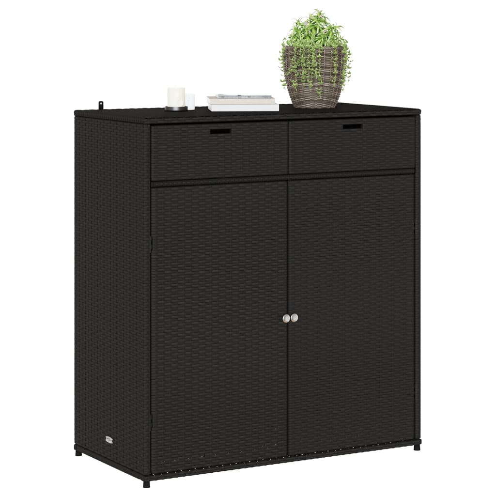 vidaXL Dulap depozitare de grădină, negru, 105x55x113 cm, poliratan vidaXL Dulap depozitare de grădină, negru, 105x55x113 cm, poliratan