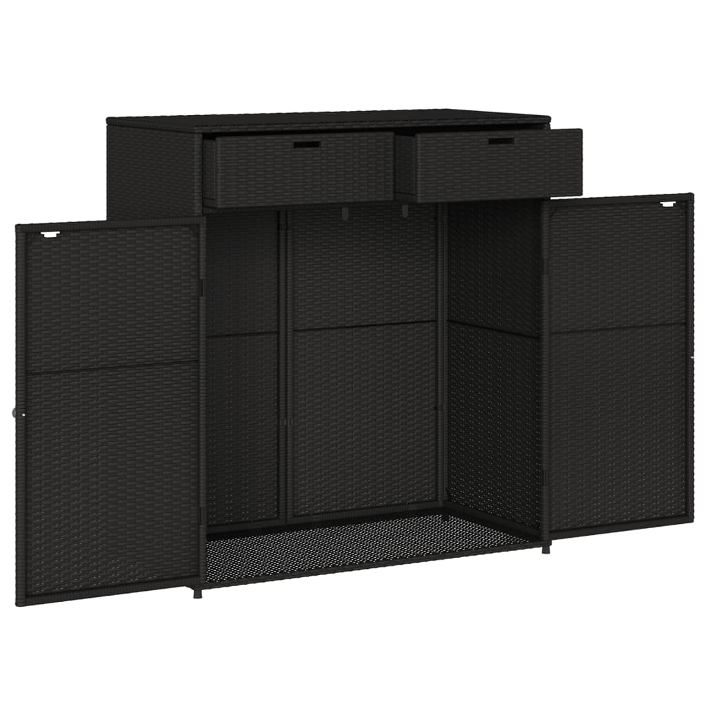 vidaXL Dulap depozitare de grădină, negru, 105x55x113 cm, poliratan vidaXL Dulap depozitare de grădină, negru, 105x55x113 cm, poliratan