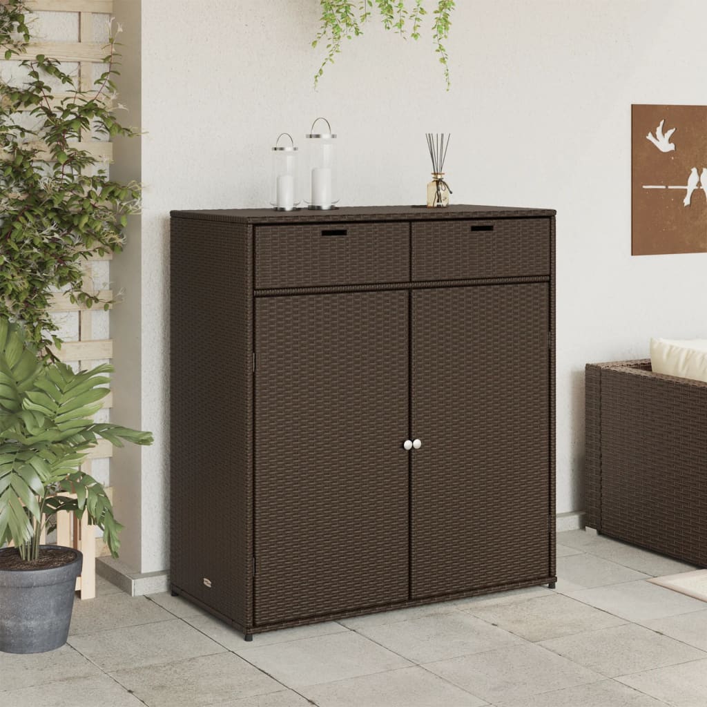 vidaXL Dulap depozitare de grădină, maro, 105x55x113 cm, poliratan vidaXL Dulap depozitare de grădină, maro, 105x55x113 cm, poliratan