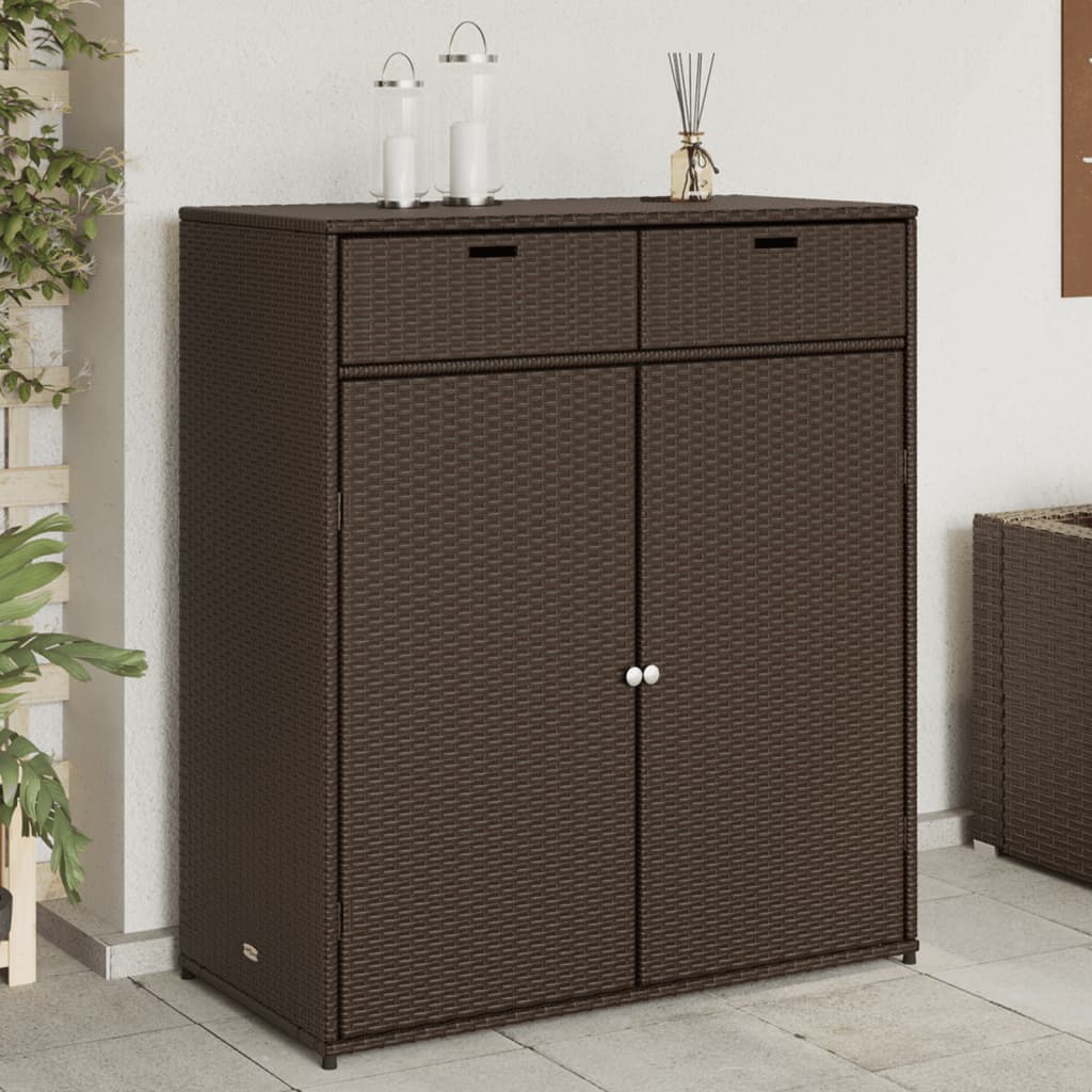 vidaXL Dulap depozitare de grădină, maro, 105x55x113 cm, poliratan vidaXL Dulap depozitare de grădină, maro, 105x55x113 cm, poliratan