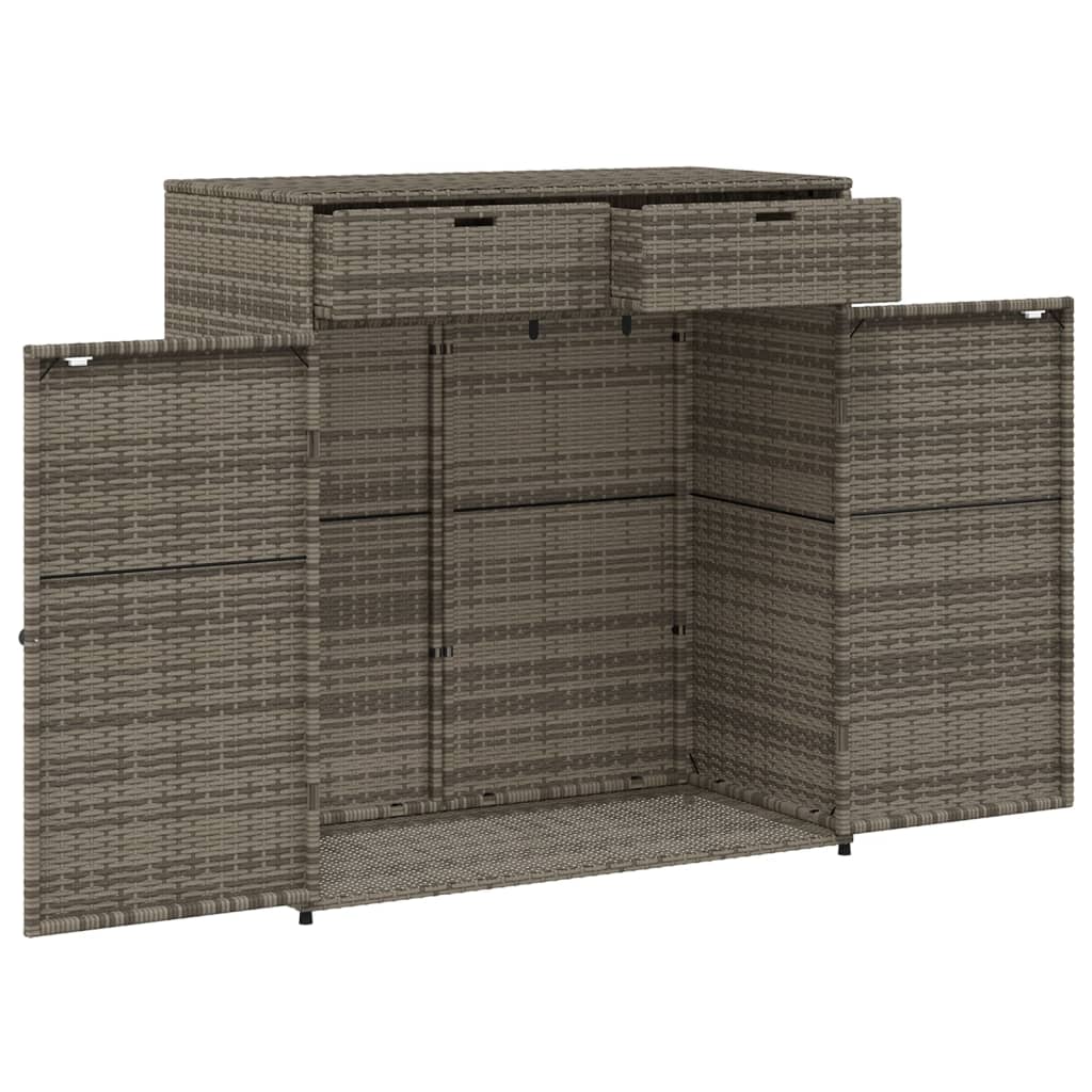 vidaXL Dulap depozitare de grădină, gri, 105x55x113 cm, poliratan vidaXL Dulap depozitare de grădină, gri, 105x55x113 cm, poliratan
